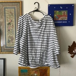 Merona 3/4 sleeve black and white blouse